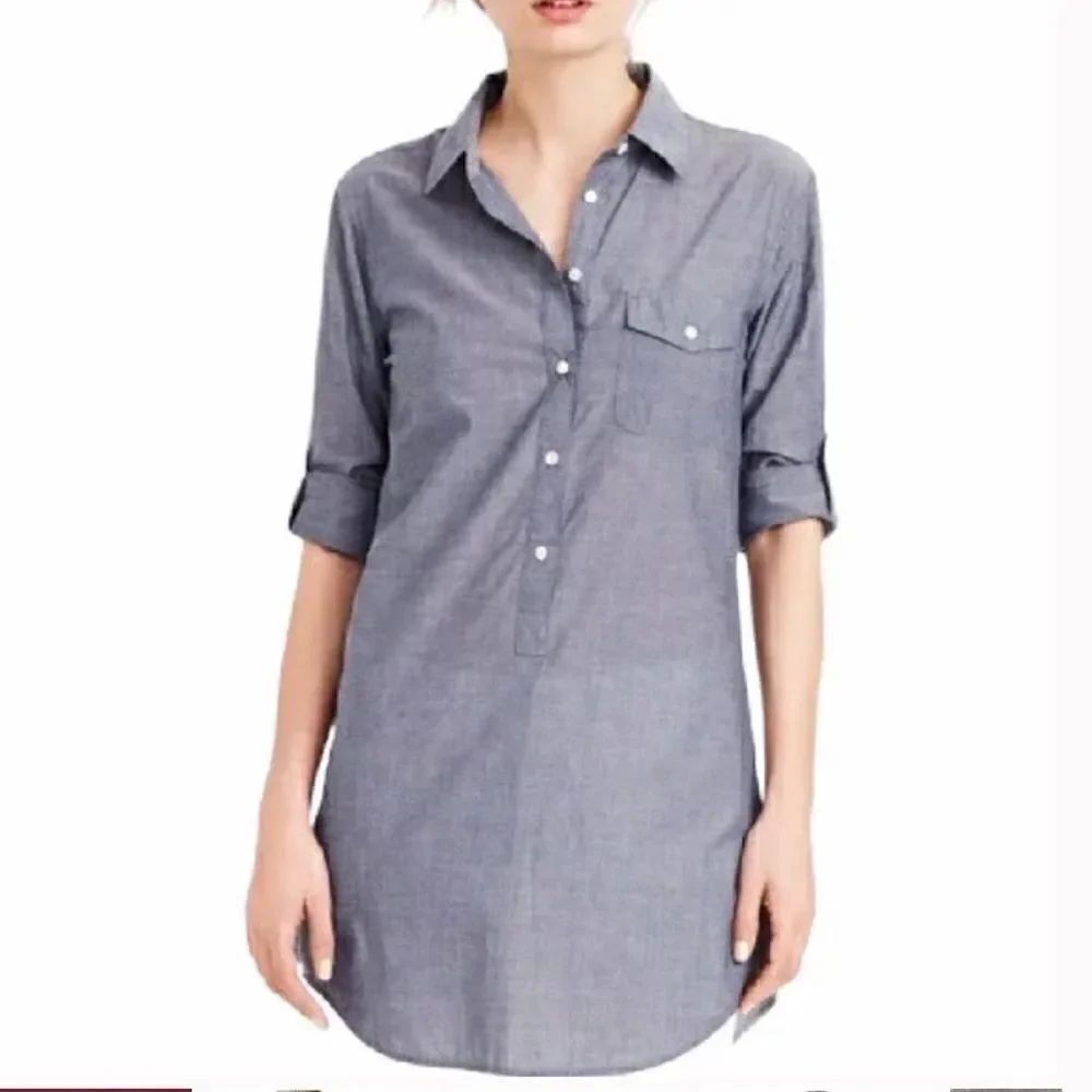 J. Crew blue chambray pocket tunic small